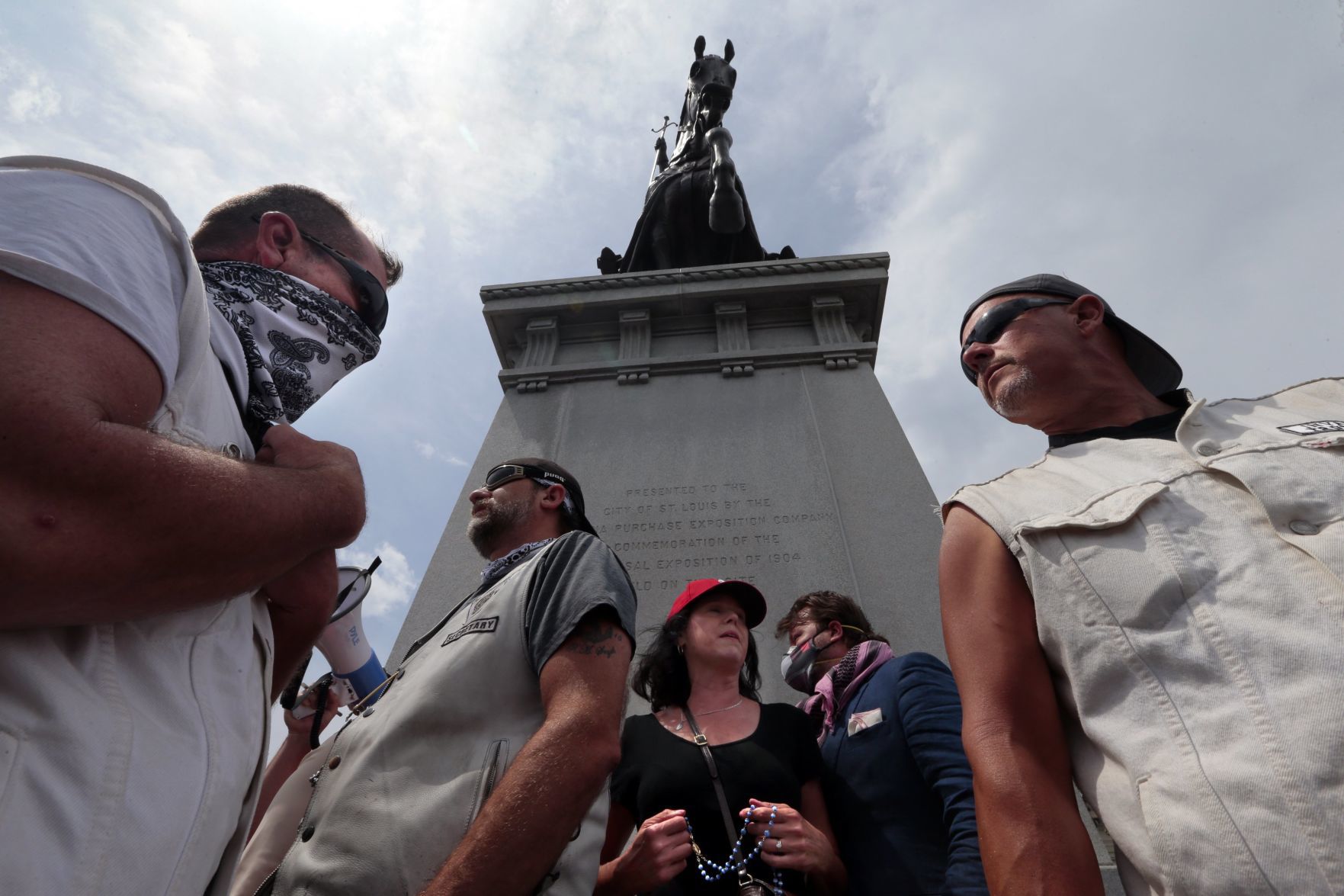 Protest over statue of St. Louis' namesake